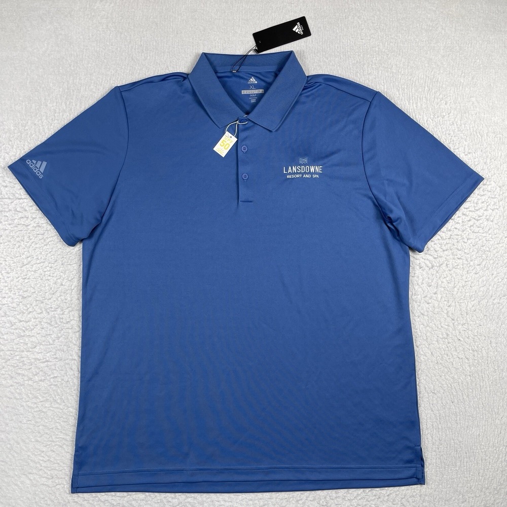 Adidas Polo Shirt Mens XL Blue Performance Golf Lansdowne‎ Resort And Spa New